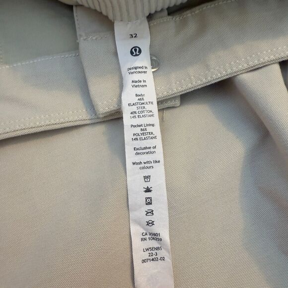 Women Lululemon Light Utilitech Cargo Pocket High-Rise Pant Natural Ivory Sz 32 - Picture 8 of 10